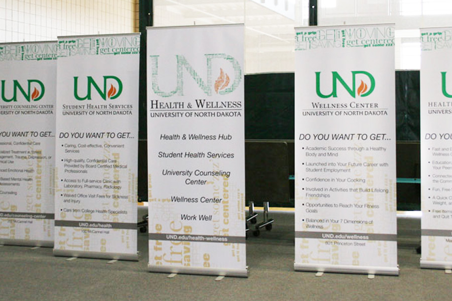 University of North Dakota Health and Wellness Unit Typographical Banner Designs